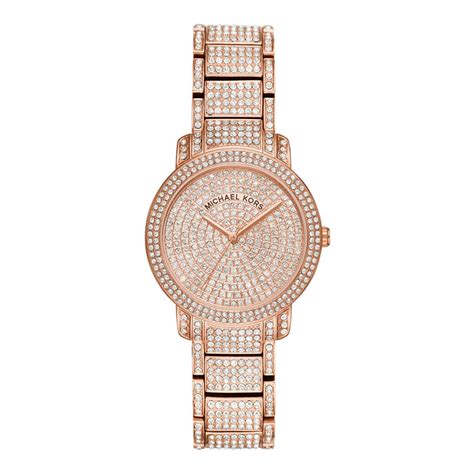 New MICHAEL KORS darci pave crystal rose gold women's 